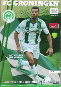 scan matchday programme (programmaboekje) 26.04.2015 | Groningen — Feyenoord (NL Eredivisie 2014/15) Johan Kappelhof on cover.