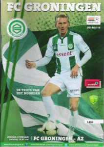 scan matchday programme (programmaboekje) 08.02.2015 | Groningen — AZ Alkmaar (NL Eredivisie 2014/15) Nick van der Velden on cover.