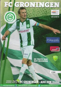 scan matchday programme (programmaboekje) 01.03.2015 | Groningen — ADO Den Haag (NL Eredivisie 2014/15) Maikel Kieftenbeld on cover.
