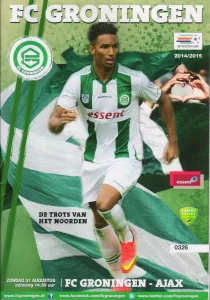 scan matchday programme (programmaboekje) 31.08.2014 | Groningen — Ajax (NL Eredivisie 2014/15) Danny Hoesen on cover.