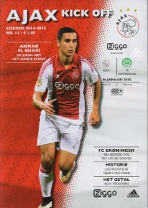 scan matchday programme (programmaboekje) 16.01.2015 | Ajax — Groningen (NL Eredivisie 2014/15) Anwar El Ghazi on cover.