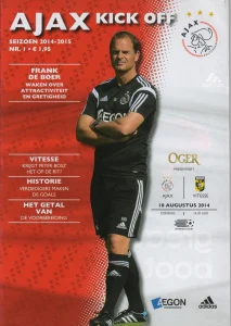 scan matchday programme (programmaboekje) 10.08.2014 | Ajax — Vitesse (NL Eredivisie 2014/15). Frank de Boer on cover.