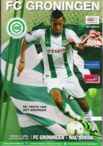 scan matchday programme (programmaboekje) 11.04.2014 | Groningen — NAC Breda (NL Eredivisie 2013/14) Richairo Zivkovic on cover.