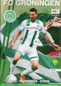 scan matchday programme (programmaboekje) 22.03.2014 | Groningen — Vitesse (NL Eredivisie 2013/14) Andraz Kirm on cover.