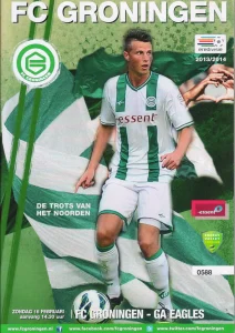 scan matchday programme (programmaboekje) 16.02.2014 | Groningen — Go Ahead Eagles (NL Eredivisie 2013/14). Hans Hateboer on cover.