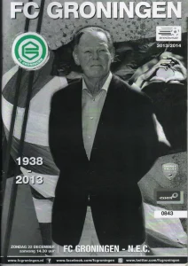 scan matchday programme (programmaboekje) 22.12.2013 | Groningen — N.E.C. (NL Eredivisie 2013/14) Cover Martin Koeman