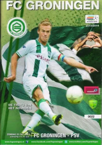 scan matchday programme (programmaboekje) 20.10.2013 | Groningen — PSV Eindhoven (NL Eredivisie 2013/14) Cover Maikel Kieftenbeld