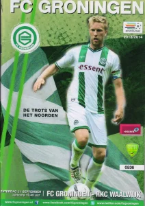 scan matchday programme (programmaboekje) 21.09.2013 | Groningen — RKC Waalwijk (NL Eredivisie 2013/14) Cover Rasmus Lindgren