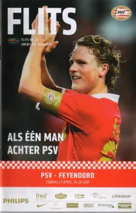 scan matchday programme (programmaboekje) 13.04.2014 | PSV Eindhoven — Feyenoord (NL Eredivisie 2013/14) Cover Oscar Hiljemark