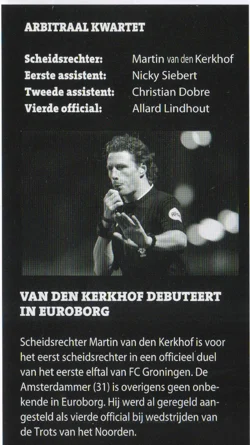 Martin van den Kerkhof from Groningen AZ Alkmaar 2015 matchday programme.