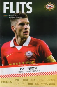 scan matchday programme (programmaboekje) 07.12.2013 | PSV Eindhoven — Vitesse (NL Eredivisie 2013/14) cover Stijn Schaars