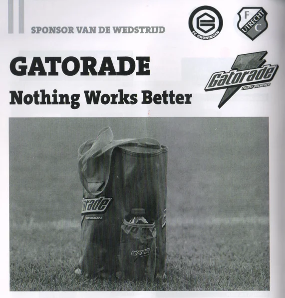 Gatorade - matchday sponsor of Groningen Utrecht 25 January 2015