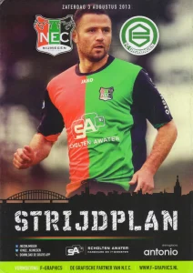 scan matchday programme (programmaboekje) 03.08.2013 | N.E.C. — Groningen (NL Eredivisie 2013/14) Cover Michael Higdon