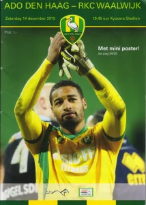 scan matchday programme (programmaboekje) 14.12.2013 | ADO Den Haag — RKC Waalwijk (NL Eredivisie 2013/14) Cover Gianni Zuiverloon