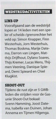wedstrijdactiviteiten from Groningen Vitesse 14 December 2014 matchday programme