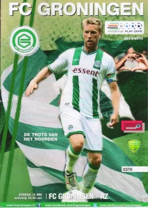 scan matchday programme (programmaboekje) 18.05.2014 | Groningen — AZ Alkmaar (NL Playoffs 2013/14) Cover Rasmus Lindgren