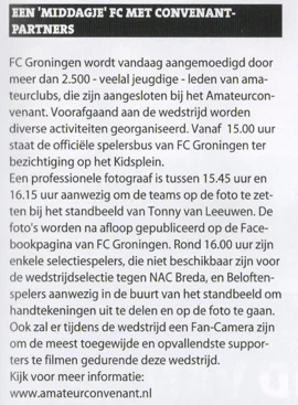 EEN 'MIDDAGJE' FC MET CONVENANT-PARTNERS