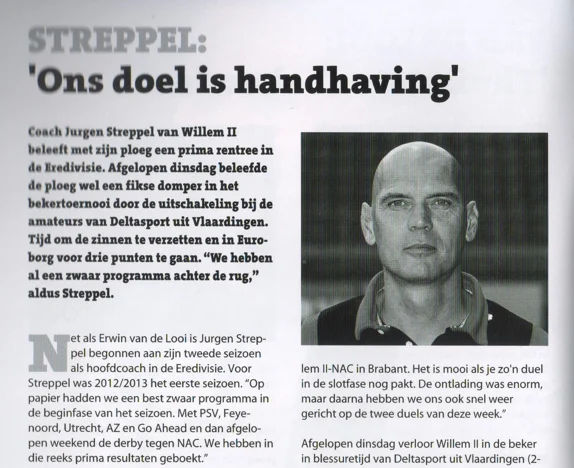 STREPPEL: 'Ons doel is handhaving' and the black-and-white portrait of Jurgen Streppel