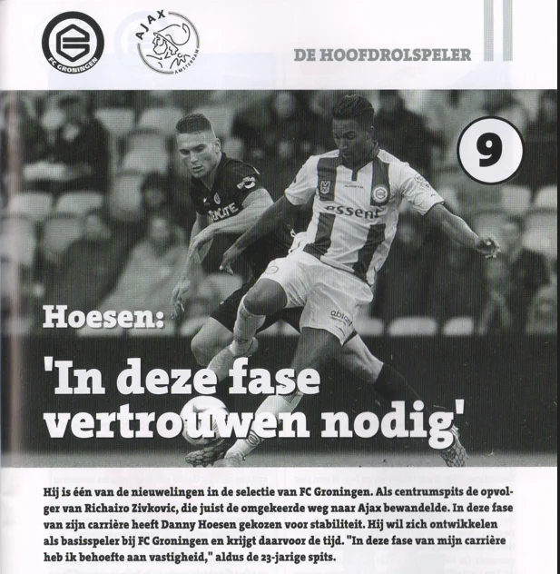 action photograph of Danny Hoesen  'In deze fase vertrouwen nodig'