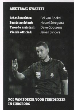 Referee Pol van Boekel statistics and portrait scan from FC Groningen matchday programme 2014