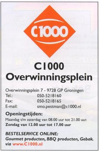 C1000 Overwinningsplein advertisement scan from FC Groningen matchday programme 2013