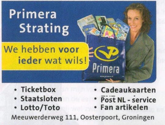 Primera Strating Oosterpoort advertisement scan from FC Groningen matchday programme 2013
