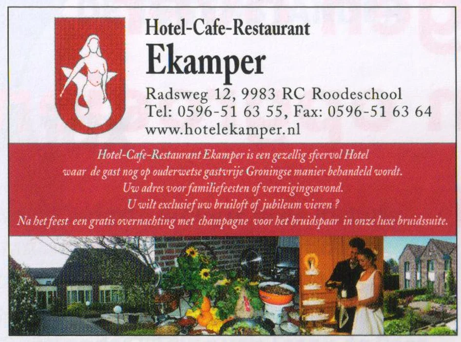 Hotel Ekamper Roodeschool advertisement scan from FC Groningen matchday programme 2013