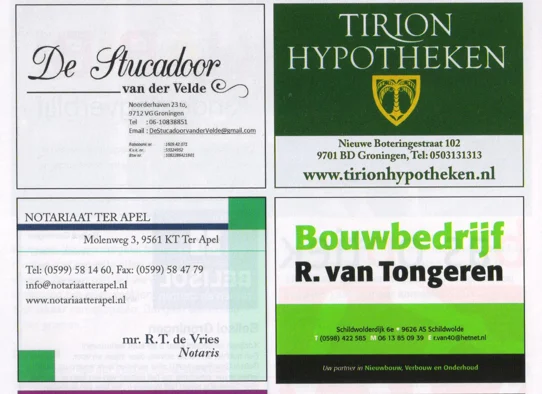 Local construction and housing advertisements scan from FC Groningen programme 2013