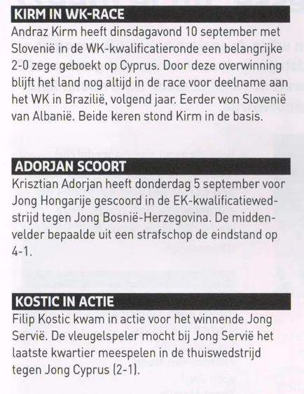 FC Groningen international players news scan from 2013 matchday programme