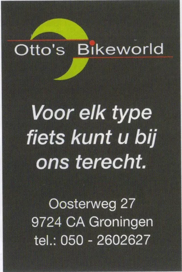 Otto's Bikeworld bicycle shop advertisement scan from FC Groningen programme 2013