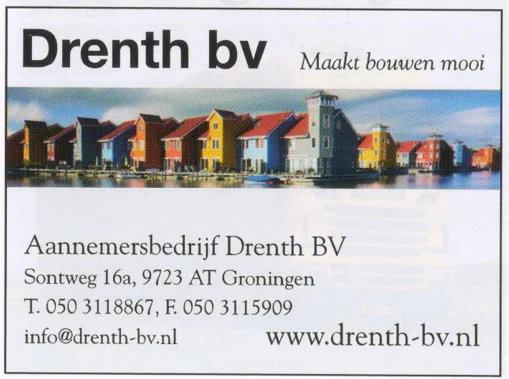 Drenth bv construction advertisement featuring Reitdiephaven scan from 2013 programme