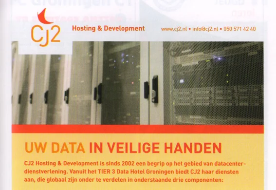 CJ2 Hosting and Development data center advertisement scan from 2013 programme