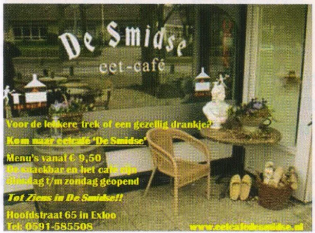 De Smidse eet-cafe Exloo advertisement scan from FC Groningen programme 2014