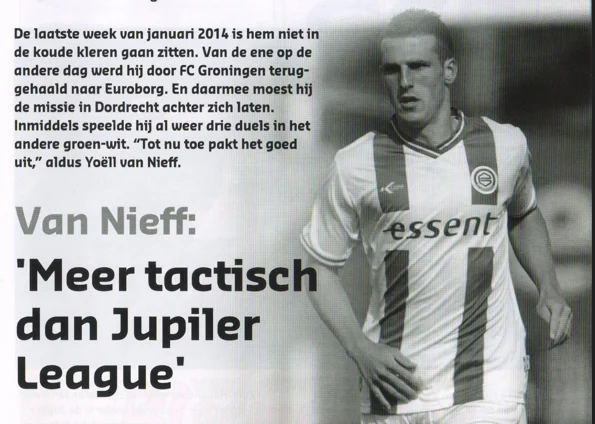 Yoell van Nieff interview portrait scan from FC Groningen programme 2014
