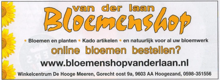 Bloemenshop van der Laan florist advertisement scan from FC Groningen programme 2014