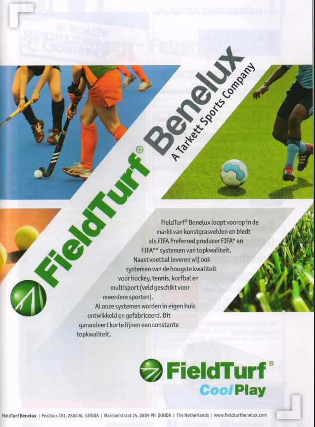 FieldTurf artificial grass advertisement scan from FC Groningen programme 2014