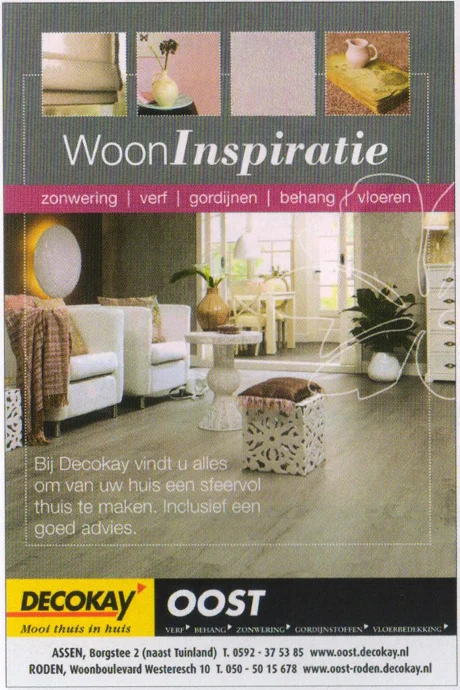 Decokay Oost interior design advertisement scan from FC Groningen programme 2014