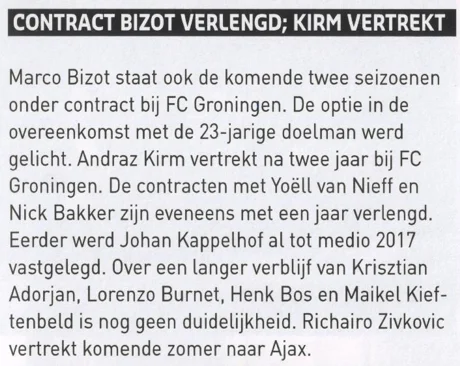 FC Groningen contract extensions and departures news scan from 2014 programme
