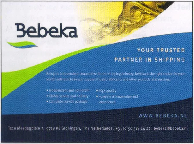 Bebeka shipping cooperative advertisement scan from FC Groningen programme 2014