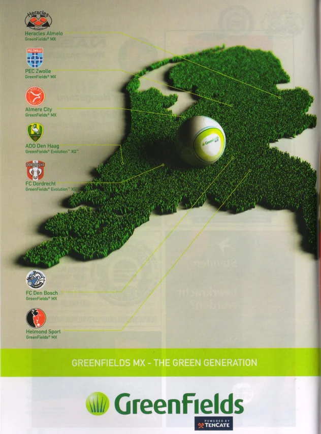 GreenFields artificial turf advertisement map scan from FC Groningen programme 2014