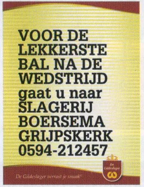 Slagerij Boersema meatball advertisement scan from FC Groningen programme 2014