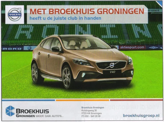 Broekhuis Groningen Volvo V40 car dealership advertisement scan from 2014 programme