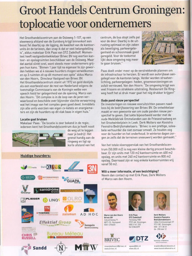 Groot Handels Centrum Groningen real estate advertorial scan from 2014 programme