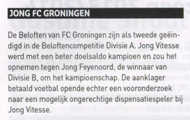 KNVB investigation into Jong Vitesse ineligible player news scan from 2014
