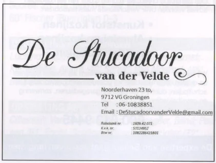 De Stucadoor van der Velde advertisement scan from FC Groningen matchday programme 2013