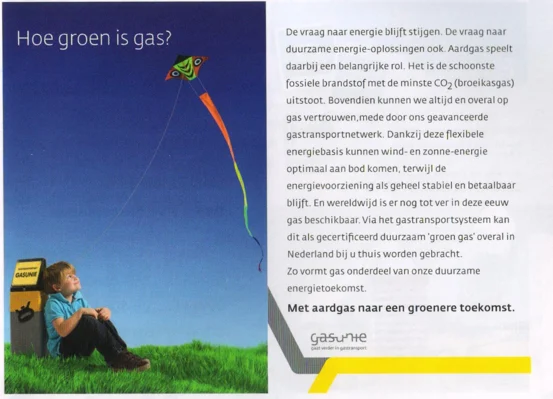 Gasunie green gas advertisement scan from FC Groningen matchday programme 2013