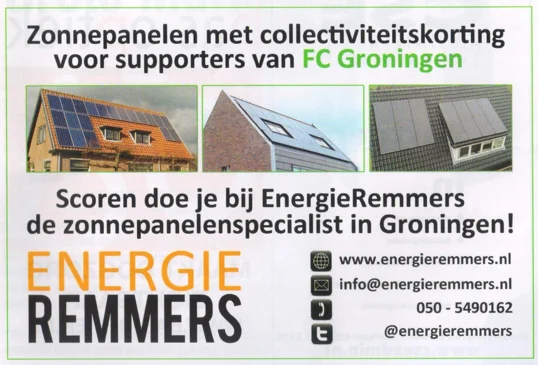 EnergieRemmers solar panel advertisement scan from FC Groningen matchday programme 2013