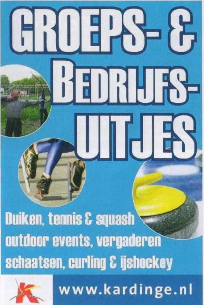 Kardinge sports center corporate events advertisement scan from FC Groningen programme 2013