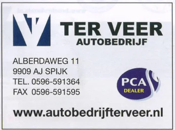Ter Veer Autobedrijf car dealer advertisement scan from FC Groningen programme 2013