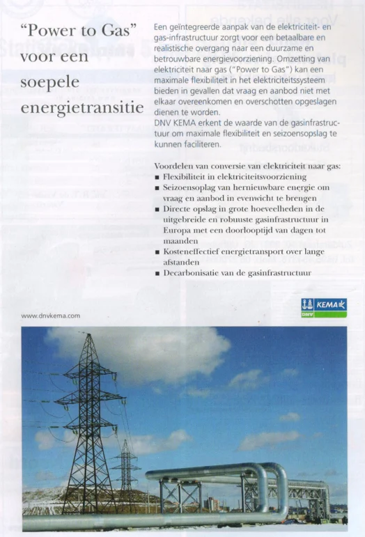 DNV KEMA Power to Gas corporate advertisement scan from FC Groningen programme 2013